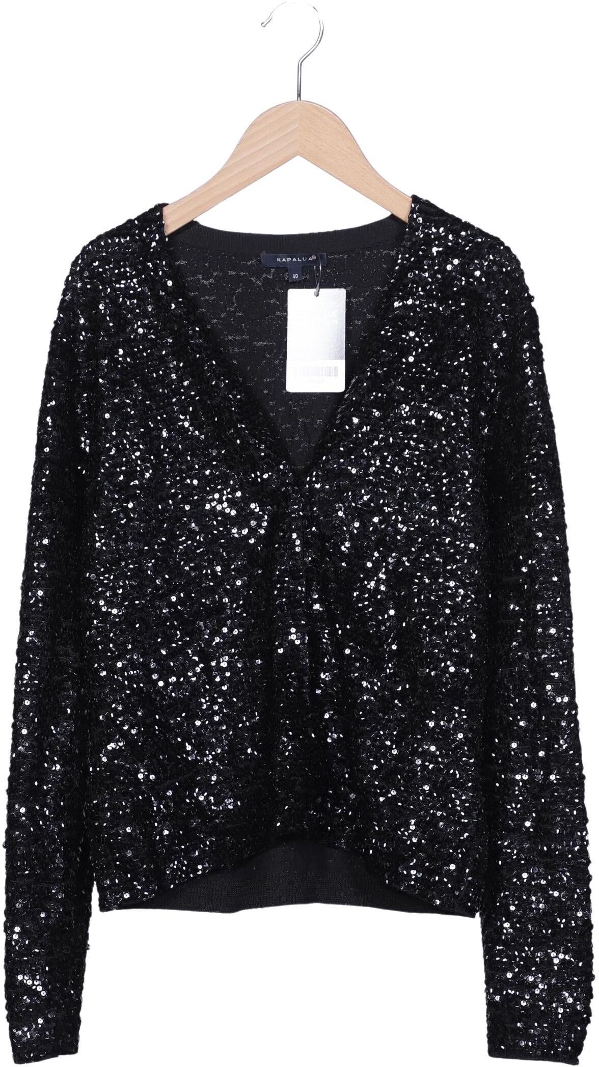 Kapalua Damen Strickjacke, Schwarz, Gr. EU 40, Baumwolle / Viskose - Second Hand