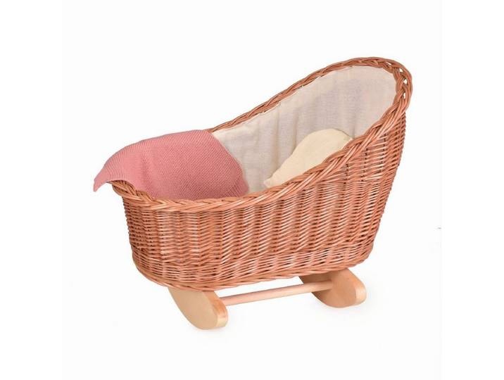 Egmont Toys Puppenwiege Puppenwiege aus Korbweide von Hanf gefertigt 50x35x40 cm