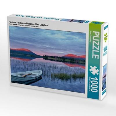 CALVENDO Puzzle Finnland - Mitternachtssonne über Lappland 1000 Teile Puzzle quer | 1000 Teile Lege-Größe 64 × 48 cm Foto-Puzzle für glückliche