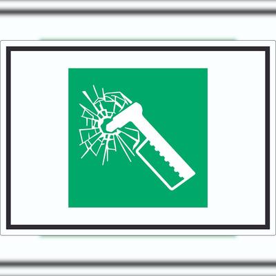 HB-Druck Notfallhammer Symbol Aufkleber A2 (420x594mm)
