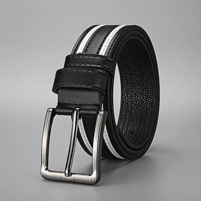 Herren Gürtel Verstellbar Leder Legierung Streetwear Zeitgenössisch Freizeit Farbblock Blau Schwarz Täglich Geschäft Formell Taillengürtel