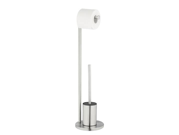 Set WC Ferla Set WC sur pied : acier inoxydable, brossé tête de brosse : plastique Argenté/Gris 18 x 70 x 18cm
