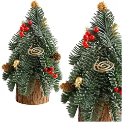 Dekorativer Weihnachtsbaum auf einem Stamm aus roten Ebereschenzapfen, 26 x 12 cm