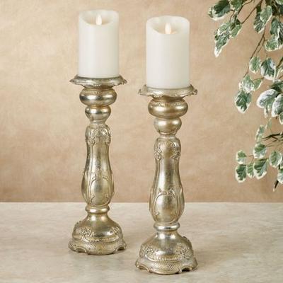 Touch of Class Eulalic Candleholders Platinum Pair, Pair, Platinum