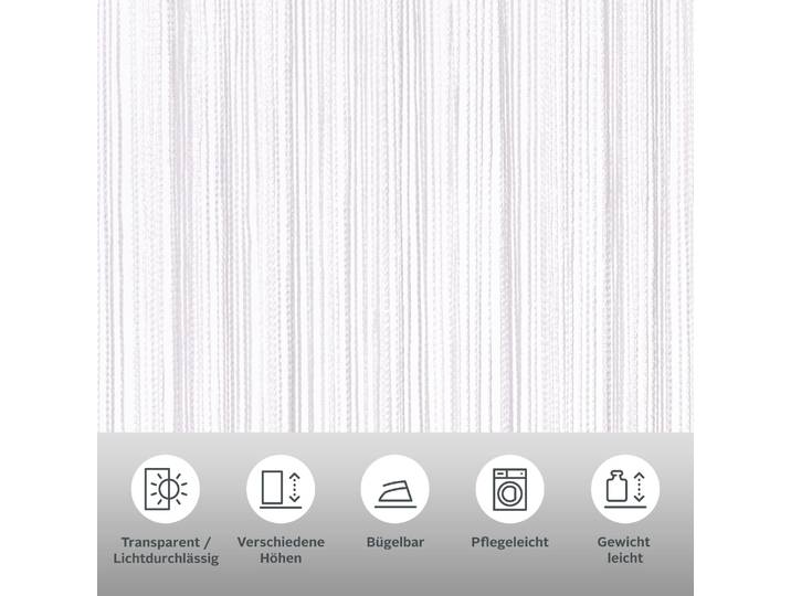 Fadenvorhang GOODPRODUCT Fao-Uni Gr. 5, weiss (weiß), B:95cm H:245cm, Polyester, Gardinen, Fadenvorhang, Kräuselband, multifunktional, transparent, Polyester, pflegeleicht