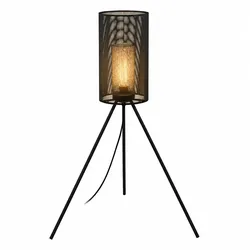 Außenstehleuchte Stehlampe Terrasse Gitter Schwarz Stahl Schalter H 117 cm