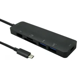 Cables Direct CDL USB C 6-in-1 Adapter (USB-C), Dockingstation + USB Hub