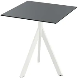 Feros Infinity Tripod Terrassentisch Weiß frame + Schwarz HPL 70x70 cm