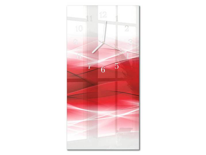 Tulup Wanduhr 30x60 cm - London Bridge, Rot, Glas, Rechteckig, 30x60x0.4 cm, Dekoration, Uhren, Wanduhren