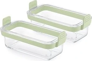Lékué Glasbehälter für die Heißluftfritteuse, 2 St. - Transparent