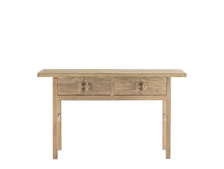 Console avec 2 tiroirs en orme recyclé - naturel