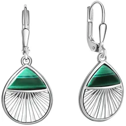 Zeeme Gemstones Ohrhänger 925/- Sterling Silber rhodiniert Malachit