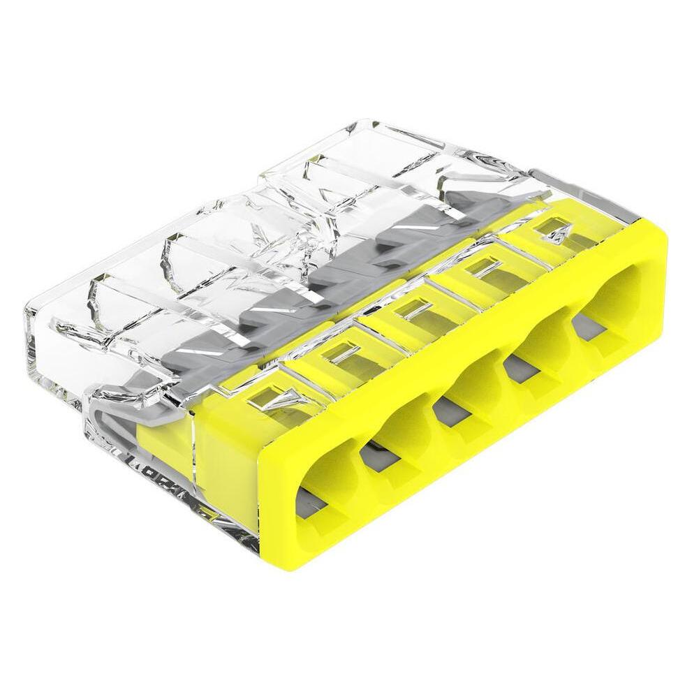Wago COMPACT-Verbindungsdosenklemme 5-Leiter, Gelb, 10 Stück, 2273-205 (2273-205)