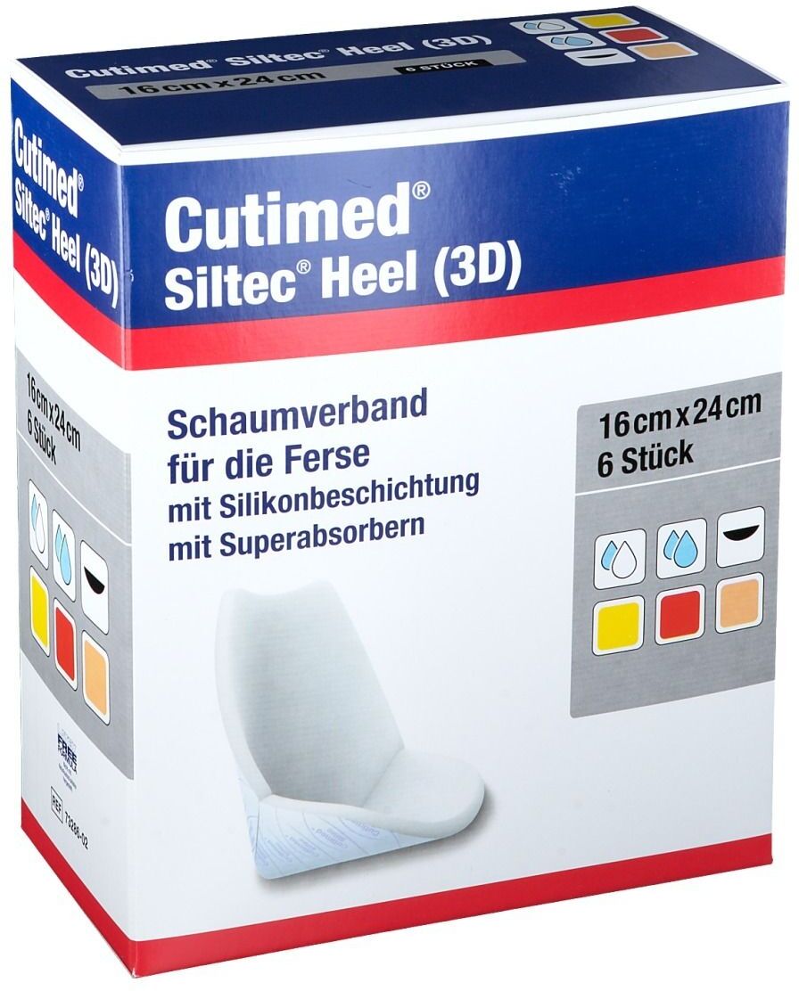 Cutimed Siltec Heel 3D 16x24 cm Kompressen 6 St