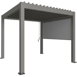 Biohort Sonnenschutzrollo elektrisch für Pergola für 3 m Seite quarzgrau-metallic