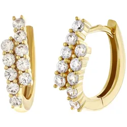 GLIZZ GL8354 Damen-Ohrringe 333 Gold Klapp-Creolen Mit Zirkonias