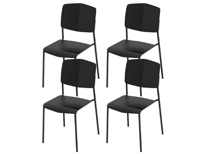 COSTWAY Esszimmerstuhl (4 St), Set aus 4 Stühlen, mit Rückenlehne, stapelbar