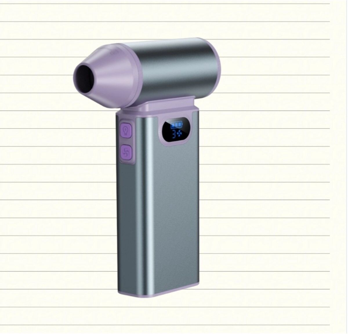 INF Mini-Luftgebläse – handgeführter bürstenloser Turbo-Lüfter 130000rpm, vierstufiger tragbarer Luftduster mit Violett