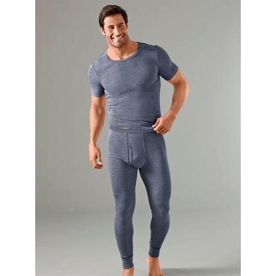 Lange Unterhose KINGS CLUB, Herren, Gr. 7, 2 Stk., blau (blau, meliert), 100% Baumwolle, Unterhosen Lange Unterhose