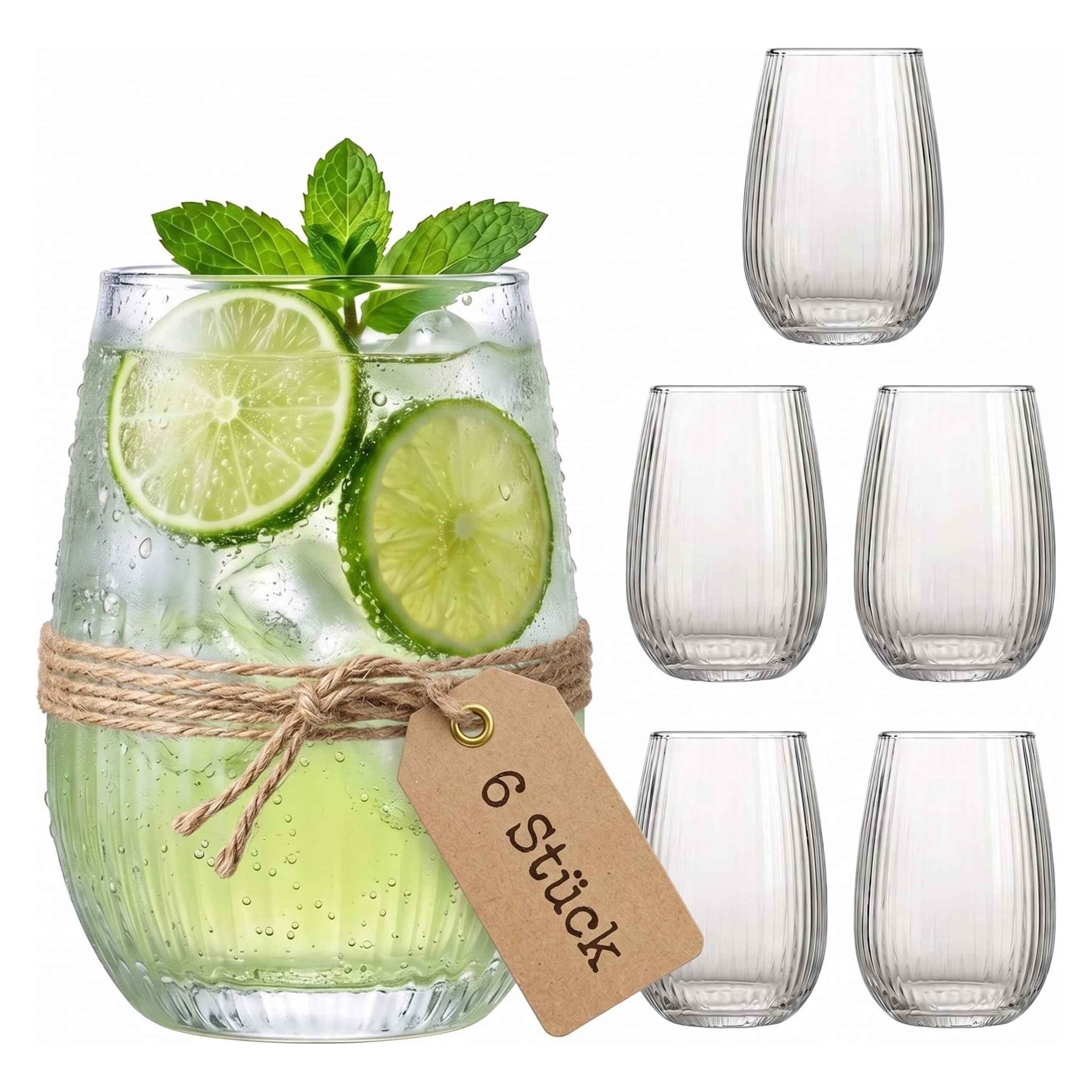 Relaxdays 6x Trinkgläser (0.40 l, 6x) (4052025539511)