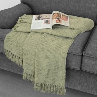 Trade Linker International Kathy Ireland Throw 50 x 70, 50 x 70, Sage