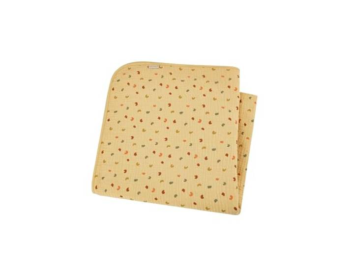 Sterntaler Babydecke Musselin Giraffe & Löwe – Kuscheldecke aus leichtem Musselin mit süßem All-Over Motiv – Perfekt für Babys und Kleinkinder, Ocker