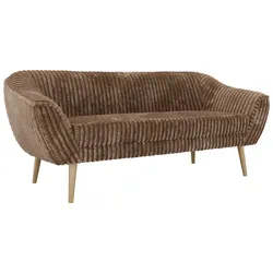 3-SITZER-SOFA PIRS - Braun Cord - Holzbeine
