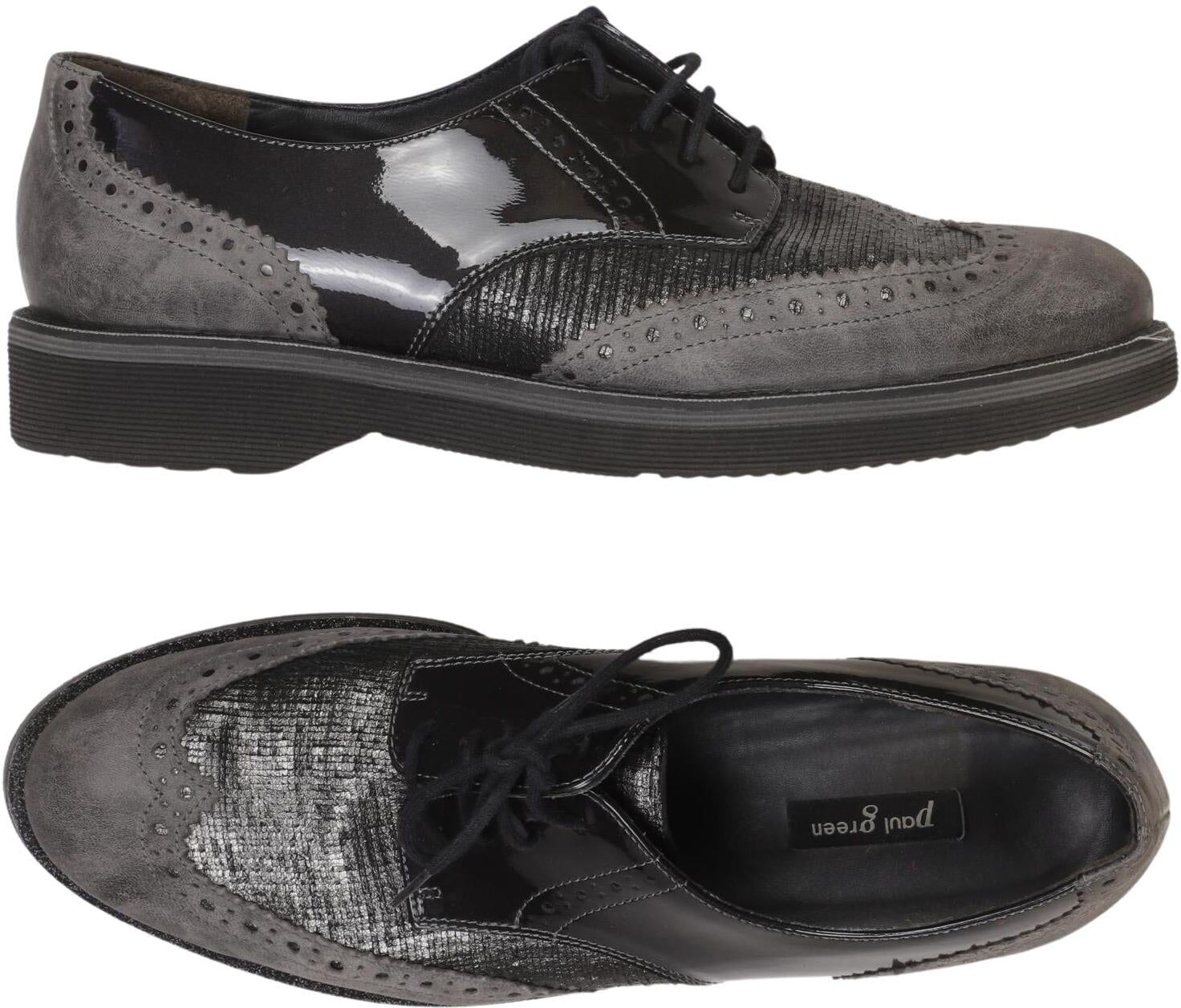 Paul Green Damen Halbschuh, Grau, Gr. EU 39, Leder - Second Hand