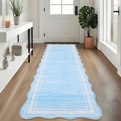 Garvee Scalloped Modern Bordered Area Rug