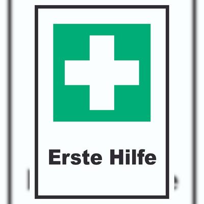 HB-Druck Erste Hilfe Schild A2 Rückseite selbstklebend