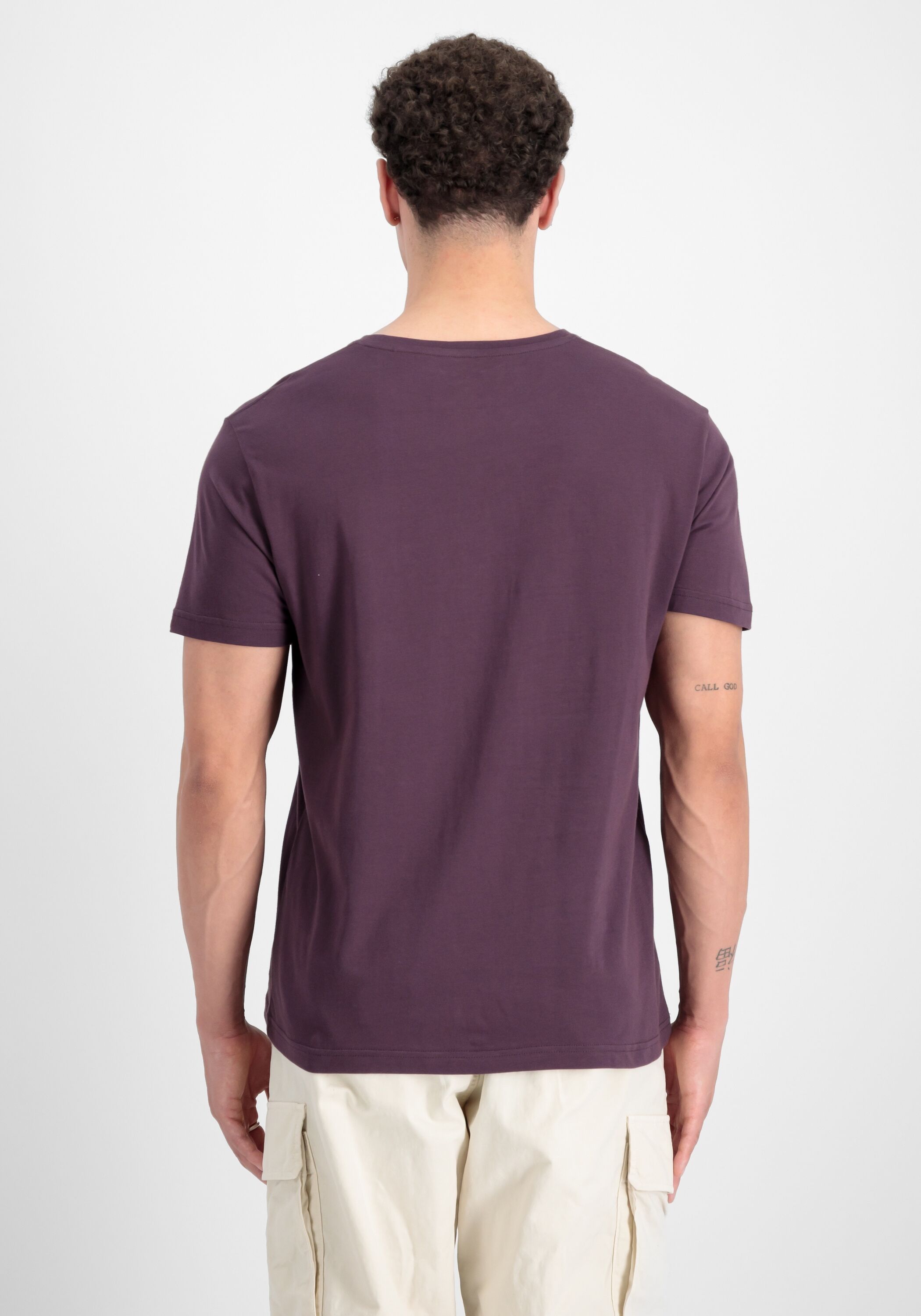 T-Shirt ALPHA INDUSTRIES "Basic BL T-Shirt", Herren, Gr. S, lila (plum), Obermaterial: 100% Baumwolle, Shirts T-Shirt plum S