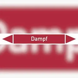 Rohrleitungskennzeichen Dampf - 187x26 mm Folie selbstklebend