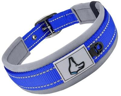Uplift Essentials Endurance Pro Padded Reflective Dog Collar deep Blue m