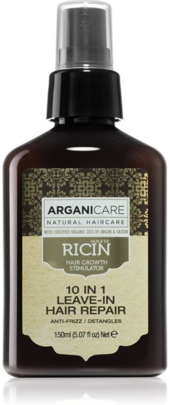 Arganicare Ricin 10 In 1 Leave-In Hair Repair cure cheveux 10 en 1 nutrition et éclat 150 ml