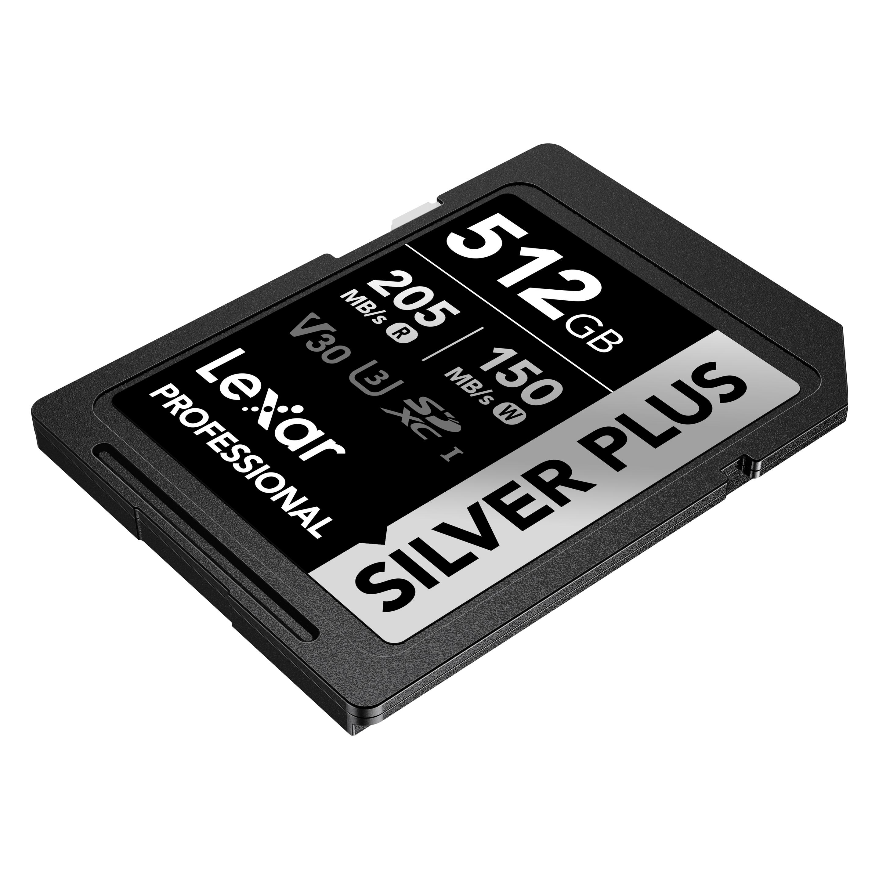 Lexar SDXC-Karte Silver Plus 512 GB (512 GB, SDXC, U3, UHS-I) (LSDSIPL512G-BNNNG)