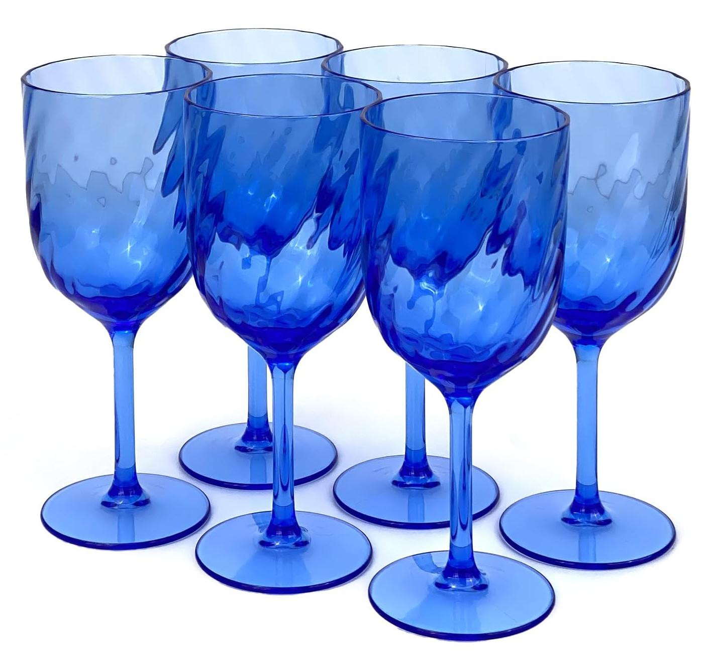 Set van 6 schokbestendige acryl wijnglazen van 450 ml