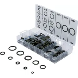 BGS 9306 Sortiment O-Ringe / Dichtungsringe aus Metall mit Gummidichtwulst 150 teilig