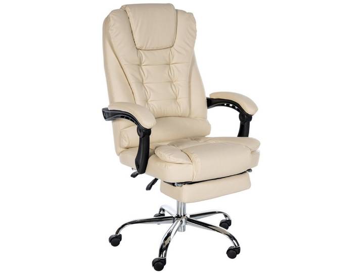 furnicato Bürostuhl Oxygen mit Fußstütze 115-125x67x68 cm creme (1 St)
