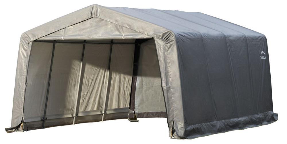 ShelterLogic Folien Zeltgarage Gerätehaus Grau 490x370x260 cm