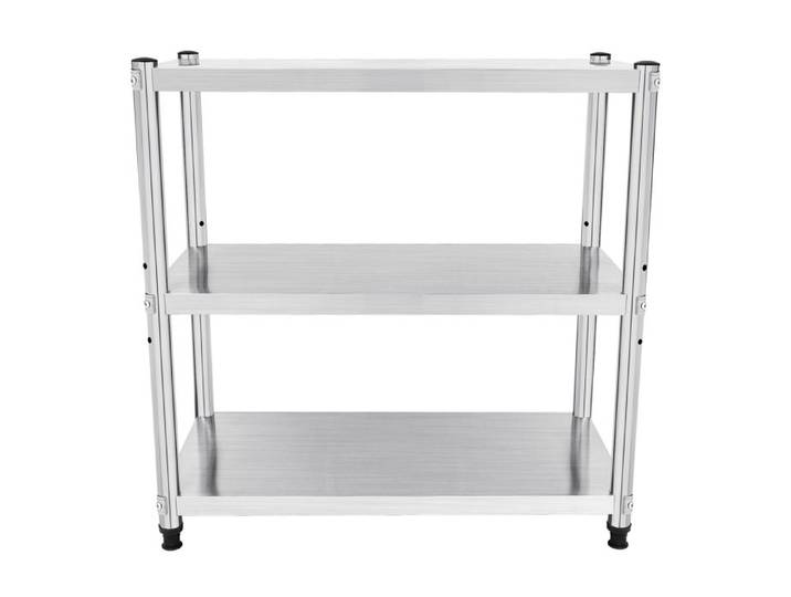 3-Couches Étagère de Placement en Acier Inoxydable - 80 cm Étagère de Placement de Cuisine à 3-Niveau Storage MEUBLE ETAGERE