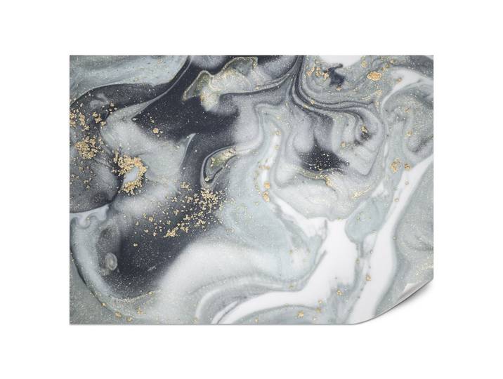 FOTOTAPETE für Badezimmer Luxus Grauer Marmor Muster Goldene Verzierungen 200x140