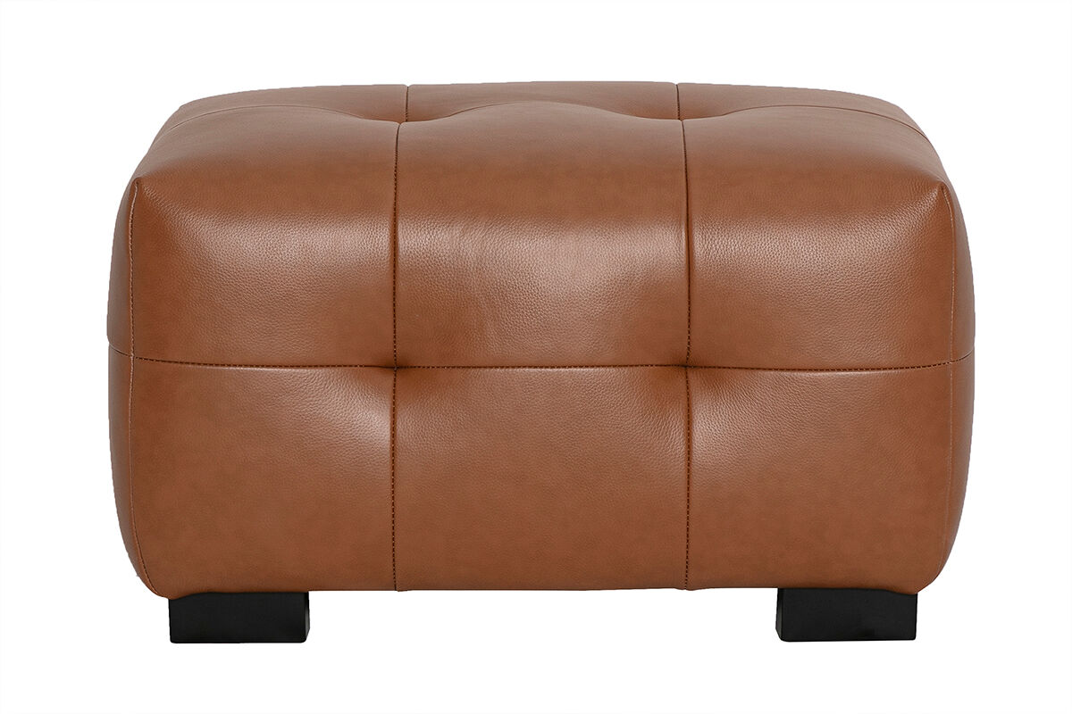 Miliboo Fußhocker im Design aus braunem Leder CORTO