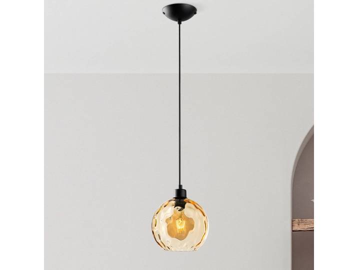 Glas Hängeleuchte Benek Opviq, dimmbar, gelb / orange, für Wohn- / Esszimmer, Glas, Junges Wohnen