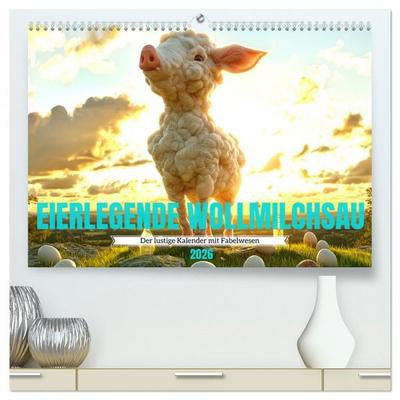 Eierlegende Wollmilchsau – der lustige Kalender mit Fabelwesen (hochwertiger Premium Wandkalender 2026 DIN A2 quer), Kunstdruck in Hochglanz