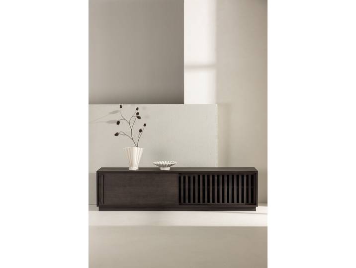 TV-Bank VENTURE HOME Lugo, TV-Bank, Skandinavisch, Breite 180 cm , mocca, B:180cm H:45cm T:40cm, MDF, Sideboards, TV-Bank, TV-Möbel, Lackierung, dunkel, wohnlich, stilvoll, einladend
