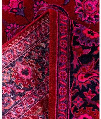 Solo Rugs "Overdyed Hand-Knotted Wool Modern-Contemporary Red Runner 2' 6"" x 14' 0"""