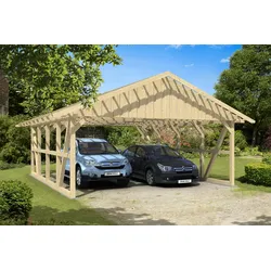 Skan Holz Schwarzwald Doppel 684x772cm Dachlatt.unbehandelt ohne Rückwand Holzcarport