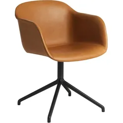 Fiber Drehsessel Cognacbraun Leder