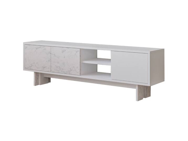 TV-Möbel Georis Weiss/Marmor Holzwerkwerkstoff B 150 cm
