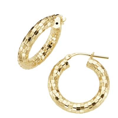 Paar Creolen FIRETTI "Schmuck Geschenk Silber 925 Ohrschmuck Ohrringe diamantiert", gold (gelbgoldfarben), Ohrringe, Damen, 23mm, Silber 925 (Sterlingsilber)
